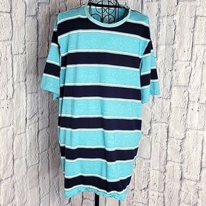 STEELE AND‎ CONCRETE Blue and White Striped Shirt XL